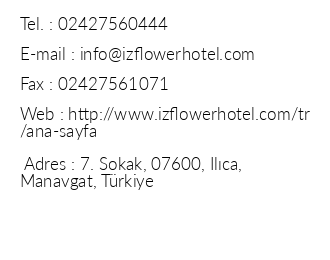 Otel Iz Flower Side Deniz iletiim bilgileri